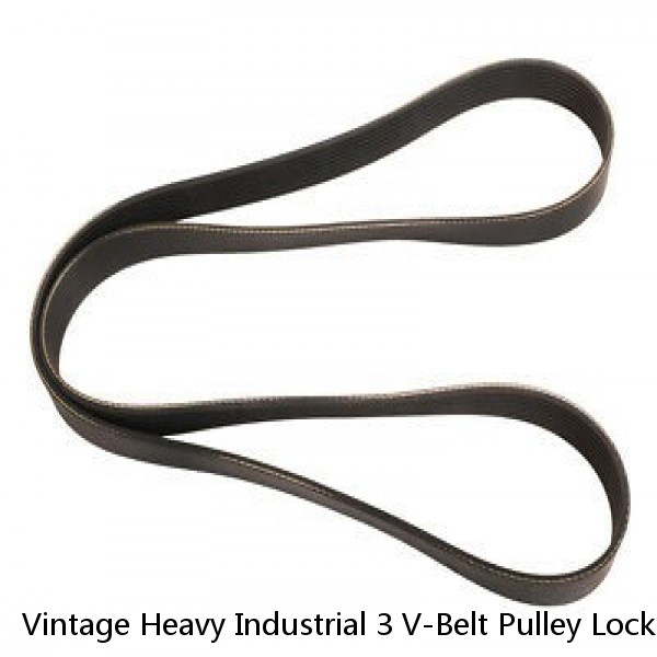 Vintage Heavy Industrial 3 V-Belt Pulley Locking Shaft Farm Equipment Machine 